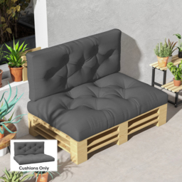 Outsunny 4-Piece Pallet Seat Cushions Back Pillows Replacement, Patio Chair Cushions Set for Indoor Outdoor, Charcoal Grey - thumbnail 2