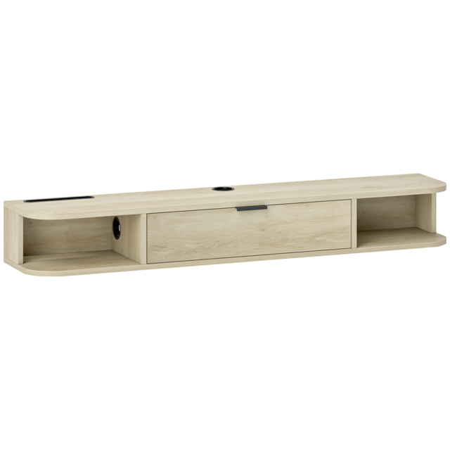 HOMCOM 120 cm Floating TV Unit for TVs up to 50 Inch - Natural - image 1