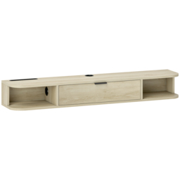 HOMCOM 120 cm Floating TV Unit for TVs up to 50 Inch - Natural - thumbnail 1