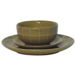 Dahlia 12-Piece Dinner Set for 4 with Smooth Timeless Finish, Ceramic Serveware Ideal for Everyday Use, 25.5L x 25.5W x 3H cm, Olive Green - Aosom UK - thumbnail 9
