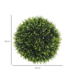 HOMCOM Set of 2 Artificial Plant Topiary Balls, UV-protected Fake Decorative Plants, Faux Plants for Home Indoor Outdoor Decor, 45cm, Green - thumbnail 3