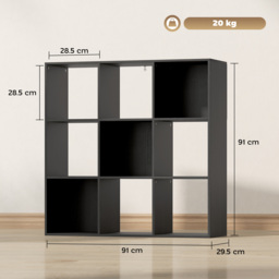 HOMCOM Nine-Cube Storage Shelf - Black - thumbnail 3