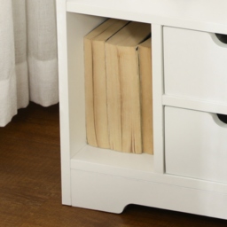 HOMCOM Bedside Table with 2 Drawers and Storage Shelves for Living Room Bedroom Accent Table Small Cabinet, White - thumbnail 9