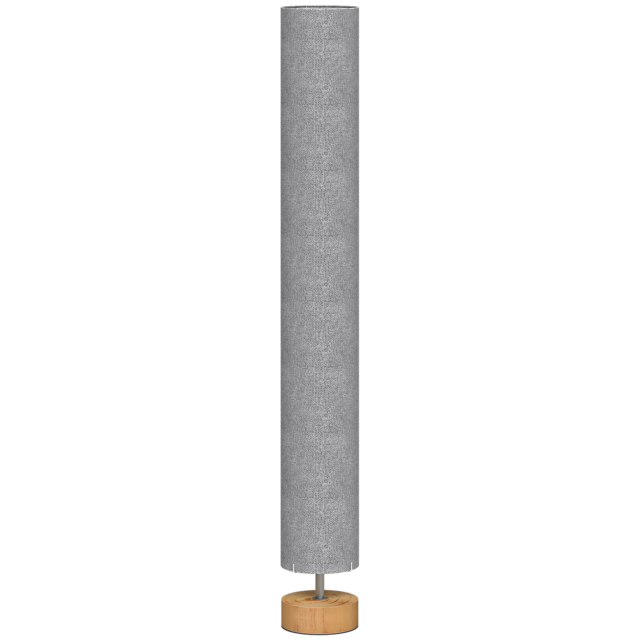 HOMCOM LED Floor Lamp for Living Room, 120cm Modern Standing Lamp with 3000K/4500K/6500K Colour Temperatures, Linen Shade and Wooden Base, Grey - image 1