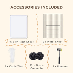 PawHut Small Pet Playpen: DIY 18-Panel Portable Metal Wire Cage for Guinea Pigs & Hedgehogs, 175x70x45cm, White - Aosom UK - thumbnail 7