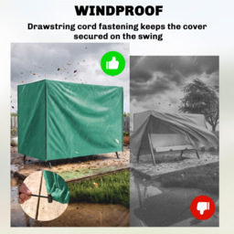 Outsunny 220 x 125cm Three-Seater Swing Chair Protective Cover - Green - thumbnail 6