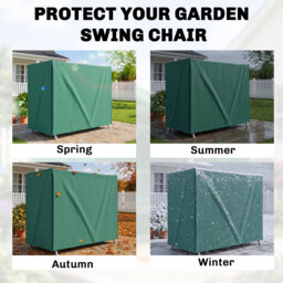 Outsunny 220 x 125cm Three-Seater Swing Chair Protective Cover - Green - thumbnail 4