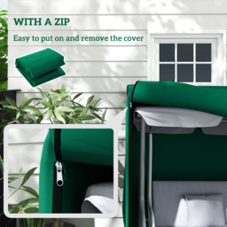 Outsunny 220 x 125cm Three-Seater Swing Chair Protective Cover - Green - thumbnail 7