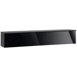 "HOMCOM Floating TV Unit Stand for TVs up to 70"" with High Gloss Effect, Wall Mounted Media Console with Storage Cupboards, Grey and Black" - thumbnail 1
