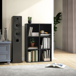 HOMCOM Six-Cube Bookcase - Black Wood Effect - Aosom UK - thumbnail 2