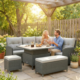 Outsunny Rattan Sofa Set, 6-Piece Outdoor PE Rattan Wicker Sofa with Liftable Coffee Table, Patio Garden Sectional Corner Furniture, Cream - Aosom UK - thumbnail 8