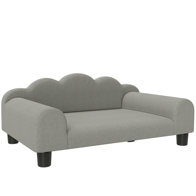 PawHut Elevated Dog Sofa Bed, Breathable Pet Sofa with Backrest and Armrest for Small Dogs, Grey - image 1