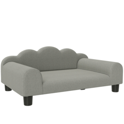 PawHut Elevated Dog Sofa Bed, Breathable Pet Sofa with Backrest and Armrest for Small Dogs, Grey - thumbnail 1