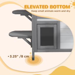 PawHut 2-Storey Indoor or Outdoor Wooden Cat Enclosure Kitty Shelter with Escape Door, Openable Weatherproof & Waterproof Roof, White - Aosom UK - thumbnail 6