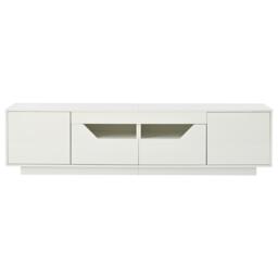 High-Gloss TV Entertainment Centre with App-Controlled LED Lighting, Modern TV Stand with Multi-Zone Storage, 180L x 40W x 45H cm, White - Aosom UK - thumbnail 2