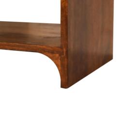 100% Solid Wood Newton Bedside Table with Drawer and Open Shelf, Handcrafted Desk with Stain-Based Finish, 35L x 45W x 50H cm, Brown - Aosom UK - thumbnail 5