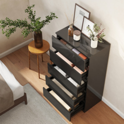 HOMCOM Chest of Drawers, 5-Drawer Storage Cabinets, Modern Dresser, Storage Drawer Unit for Bedroom - thumbnail 8