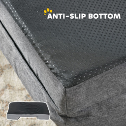 PawHut Dog Sofa Bed, Washable Pet Bed with Removable Cover and Non-Slip Bottom for Cats, Small and Medium Dogs, Grey - thumbnail 6