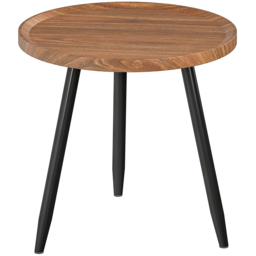 HOMCOM Modern Round Coffee Table with Steel Frame for Small Space, Sofa Beside, Living Room, Bedroom, Chestnut Wood Effect - thumbnail 1