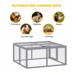 PawHut Rabbit Hutch Outdoor, Foldable Guinea Pig House with Openable Top, for 3 Bunnies, Ducks, Chickens, 110 x 105 x 50 cm - thumbnail 8