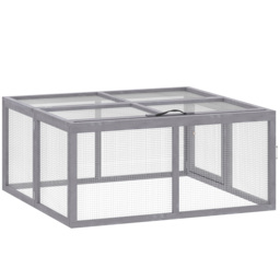PawHut Rabbit Hutch Outdoor, Foldable Guinea Pig House with Openable Top, for 3 Bunnies, Ducks, Chickens, 110 x 105 x 50 cm - thumbnail 1