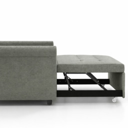 HOMCOM Two-Seater Velvet-Feel Sofa Bed - Grey - thumbnail 9