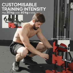 SPORTNOW Power Tower with Lat Pull Down Machine, Pull Up Bar, Dip Station, Adjustable Height Power Pack for Home Gym - thumbnail 5