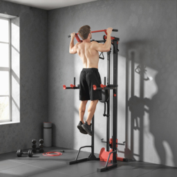 SPORTNOW Power Tower with Lat Pull Down Machine, Pull Up Bar, Dip Station, Adjustable Height Power Pack for Home Gym - thumbnail 2