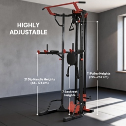 SPORTNOW Power Tower with Lat Pull Down Machine, Pull Up Bar, Dip Station, Adjustable Height Power Pack for Home Gym - thumbnail 6