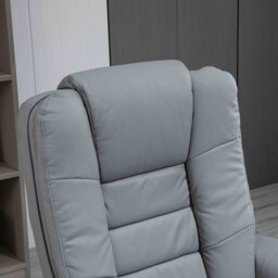 HOMCOM Recliner Chair With footstool, Recliner Armchair up to 130kg Capacity, 135° Reclining Swivel Sofa Chair for Living Room, Grey - Aosom UK - thumbnail 9