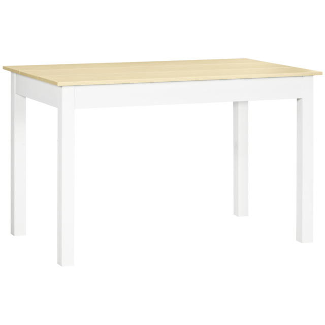 HOMCOM Dining Table for 4 to 6, Modern Kitchen Table with Wood Effect Tabletop, Thick Legs, 120cm, Oak Wood Grain - Aosom UK - image 1
