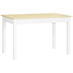 HOMCOM Dining Table for 4 to 6, Modern Kitchen Table with Wood Effect Tabletop, Thick Legs, 120cm, Oak Wood Grain - Aosom UK - thumbnail 1