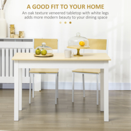 HOMCOM Dining Table for 4 to 6, Modern Kitchen Table with Wood Effect Tabletop, Thick Legs, 120cm, Oak Wood Grain - Aosom UK - thumbnail 4