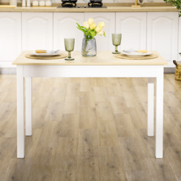 HOMCOM Dining Table for 4 to 6, Modern Kitchen Table with Wood Effect Tabletop, Thick Legs, 120cm, Oak Wood Grain - Aosom UK - thumbnail 7