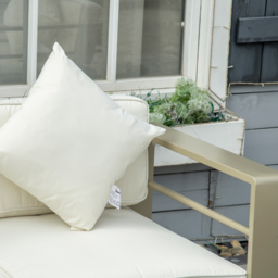 Outsunny 4 Pieces Outdoor Garden Furniture Set, Aluminium Frame Backyard Furniture w/ Thick Padded Cushioned Loveseat Glass Top Table Champagne Gold - thumbnail 8