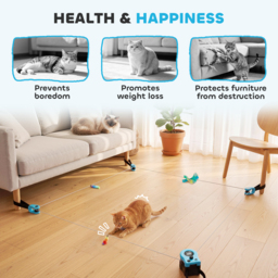 PawHut Interactive Cat Toy for Indoor Kittens & Adult with Adjustable Speed, DIY Track & Mouse Sound - thumbnail 7