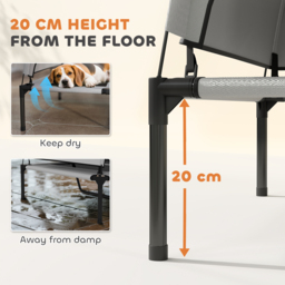 PawHut Portable Elevated Dog Bed with Removable Canopy, Cooling Raised Pet Cot for Medium Large Dogs, 92 x 75 x 89 cm - thumbnail 5