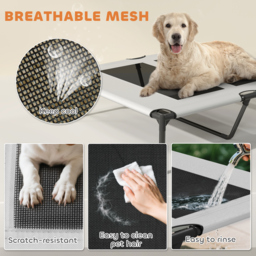 PawHut Portable Elevated Dog Bed with Removable Canopy, Cooling Raised Pet Cot for Medium Large Dogs, 92 x 75 x 89 cm - thumbnail 6