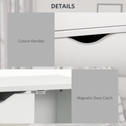 HOMCOM Freestanding Bathroom Cabinet, 4 Drawer Storage Cupboard with Door for Living Room, Kitchen, Bedroom, White - Aosom UK - thumbnail 6