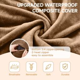 Large Bean Bag Sofa Chair with Eco-Friendly Bead Filling, Space-Saving Couch, Reading Lounger for Adults, 150L x 150W x 60H cm, Coffee - Aosom UK - thumbnail 7