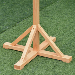 PawHut Bird Feeder Table, Wooden Freestanding Outdoor Feeding Station with Weatherproof Roof, Cross-shaped Base, Natural, 55 x 55 x 144cm - Aosom UK - thumbnail 9