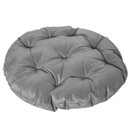 Outsunny 360° Swivel Rattan Papasan Moon Bowl Chair Round Lounge Garden Wicker Basket Seat with Padded Cushion Oversized for Outdoor Indoor, Grey - thumbnail 8