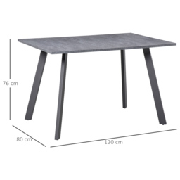 HOMCOM Rectangular Dining Table with Metal Legs and Spacious Tabletop for Kitchen, Dining & Living Room, Modern Dining Table, Dark Grey - Aosom UK - thumbnail 3