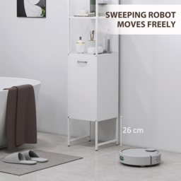 HOMCOM Tall Bathroom Cabinet with Open Shelves and Adjustable Shelf - White - thumbnail 7