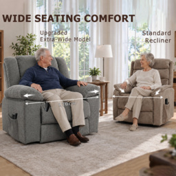 HOMCOM Oversized Riser Recliner Chair with Massage and Heat, Power Lift Recliner for Elderly with Wide Seat and Back, Grey - thumbnail 6