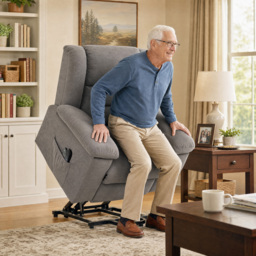 HOMCOM Oversized Riser Recliner Chair with Massage and Heat, Power Lift Recliner for Elderly with Wide Seat and Back, Grey - thumbnail 2