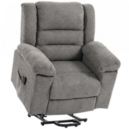 HOMCOM Oversized Riser Recliner Chair with Massage and Heat, Power Lift Recliner for Elderly with Wide Seat and Back, Grey - thumbnail 1