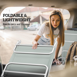 Outsunny Set of Two Steel Frame Sun Loungers, with Reclining Backs - Light Grey - thumbnail 6
