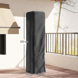 Outsunny Heavy Duty Gas Pyramid Patio Heater Cover, Full Length Outdoor Heater Cover Protector, UPF 30+ Oxford Fabric with Zipper, Black - thumbnail 3
