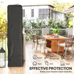 Outsunny Heavy Duty Gas Pyramid Patio Heater Cover, Full Length Outdoor Heater Cover Protector, UPF 30+ Oxford Fabric with Zipper, Black - thumbnail 5